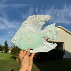 ✨Vintage Ceramic Textured Pastel Fishy 
Decor✨